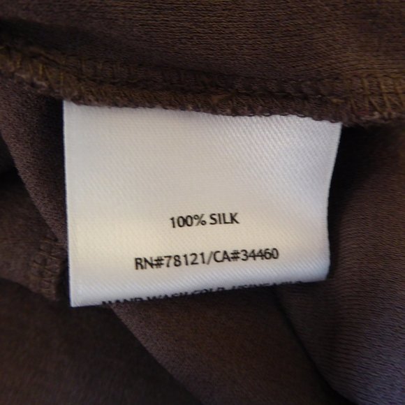 Eileen Fisher Brown Soft 100% Silk Basic Tank Top Sleeveless Layer Stretchy L? - Picture 8 of 9